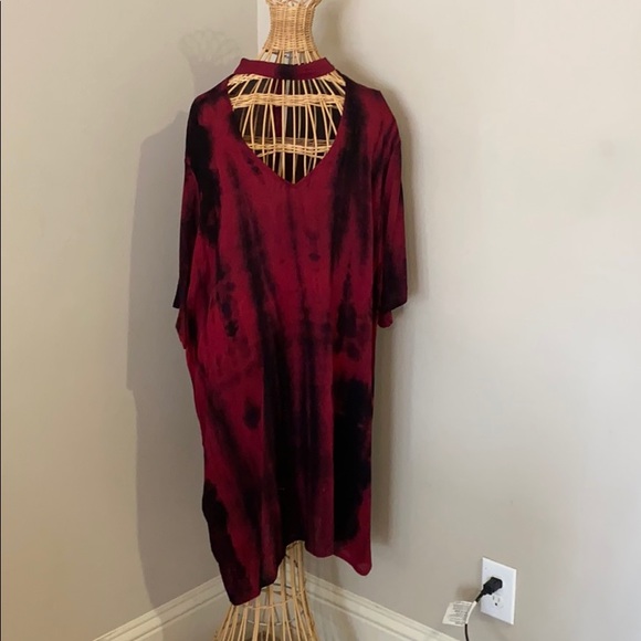 Missguided Dresses & Skirts - Red Choker Tye Dye Dress